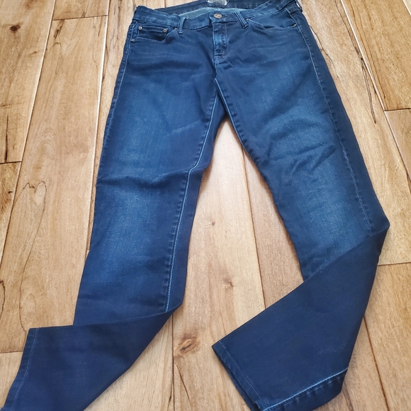 MOTHERTHE LOOKER Dark Blue SkinnySoft Low RiseJeans WOMENS SZ 28